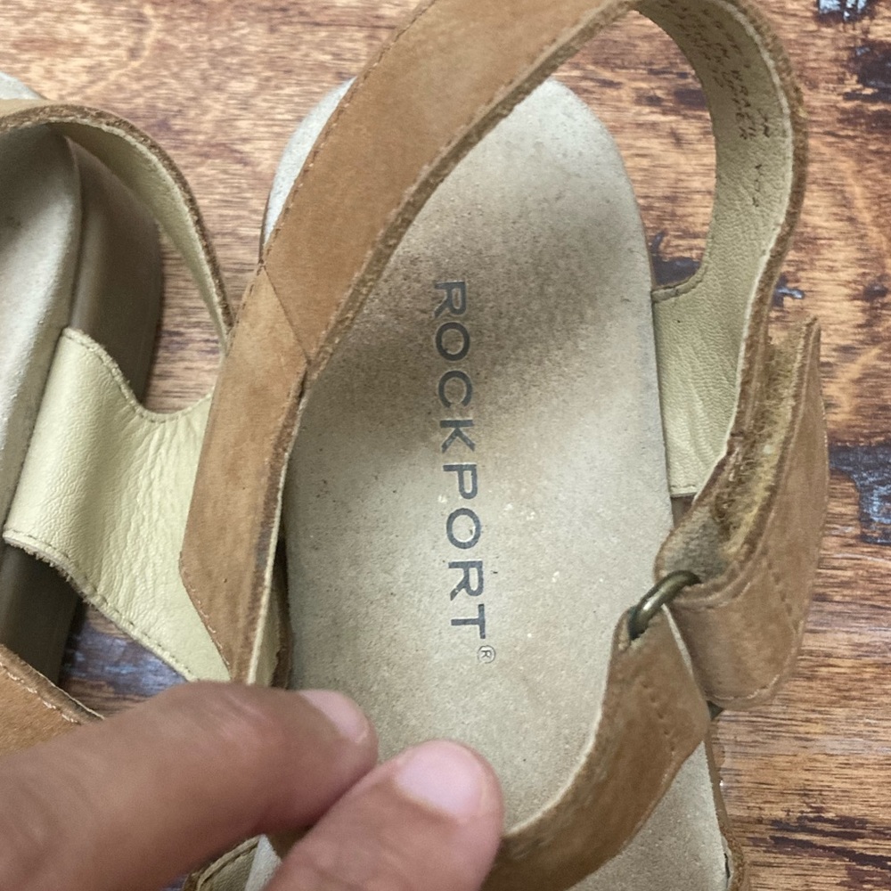 EUC Rockport Suede Open Toe Sandals Women’s Size 7 - Picture 5 of 7
